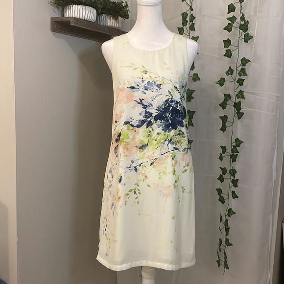 ROSE & OLIVE DRESS • SIZE 2 • CREAM COLOR WITH FLORAL PRINT • LIKE NEW - Picture 3 of 8